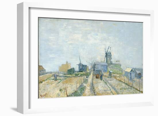 Vegetable Gardens and the Moulin de Blute-Fin on Montmartre, 1887-Vincent van Gogh-Framed Giclee Print