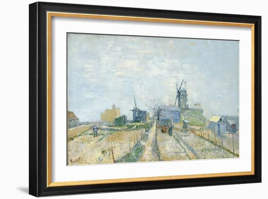 Vegetable Gardens and the Moulin de Blute-Fin on Montmartre, 1887-Vincent van Gogh-Framed Giclee Print