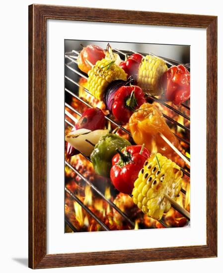 Vegetable Kebabs on Barbecue-Paul Williams-Framed Photographic Print