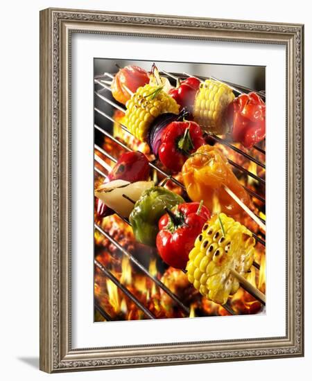 Vegetable Kebabs on Barbecue-Paul Williams-Framed Photographic Print