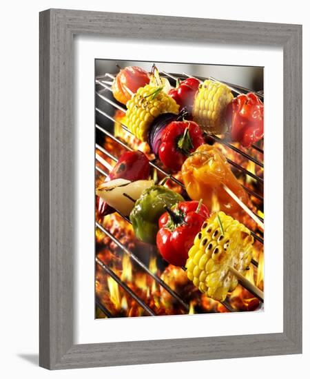 Vegetable Kebabs on Barbecue-Paul Williams-Framed Photographic Print