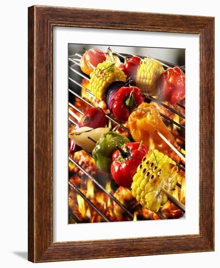 Vegetable Kebabs on Barbecue-Paul Williams-Framed Photographic Print