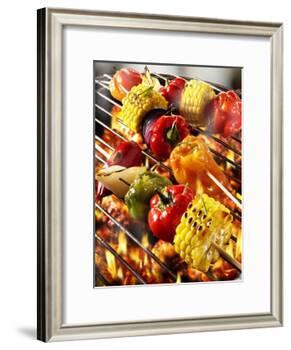 Vegetable Kebabs on Barbecue-Paul Williams-Framed Photographic Print