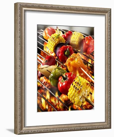 Vegetable Kebabs on Barbecue-Paul Williams-Framed Photographic Print