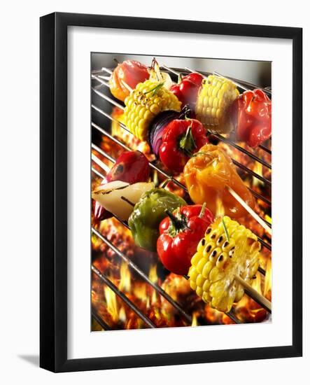 Vegetable Kebabs on Barbecue-Paul Williams-Framed Photographic Print