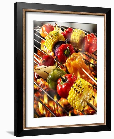 Vegetable Kebabs on Barbecue-Paul Williams-Framed Photographic Print