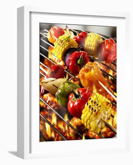 Vegetable Kebabs on Barbecue-Paul Williams-Framed Photographic Print