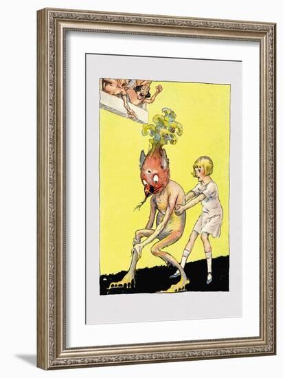 Vegetable Man is Stuck!-John R. Neill-Framed Art Print