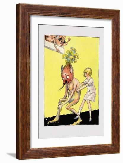 Vegetable Man is Stuck!-John R. Neill-Framed Art Print