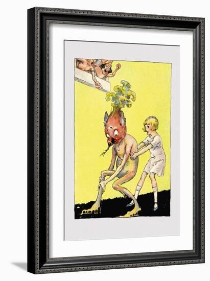 Vegetable Man is Stuck!-John R. Neill-Framed Art Print