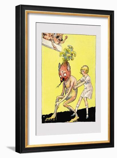 Vegetable Man is Stuck!-John R. Neill-Framed Art Print