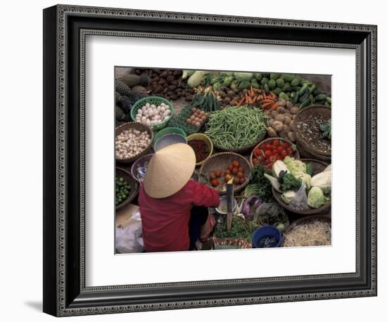 Vegetable Market, Hue, Vietnam-Keren Su-Framed Photographic Print