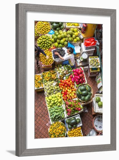 Vegetable Market in Central Hanoi, Vietnam-Peter Adams-Framed Photographic Print