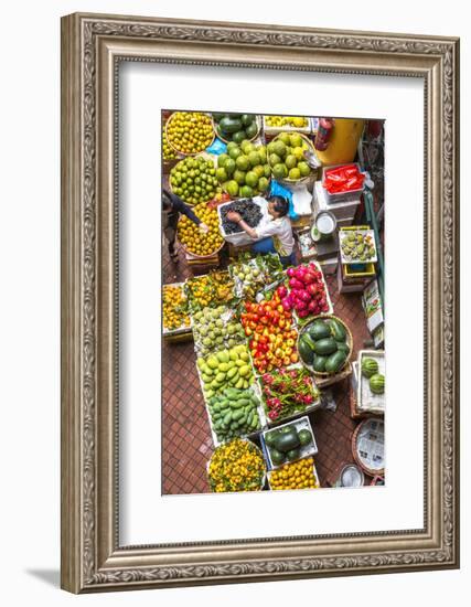 Vegetable Market in Central Hanoi, Vietnam-Peter Adams-Framed Photographic Print