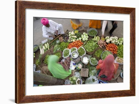 Vegetable Market, Jaisalmer, Western Rajasthan, India, Asia-Doug Pearson-Framed Photographic Print