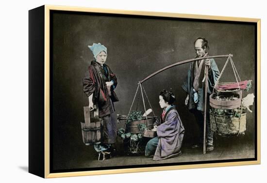 Vegetable Pedlar, Japan, 1882-Felice Beato-Framed Premier Image Canvas