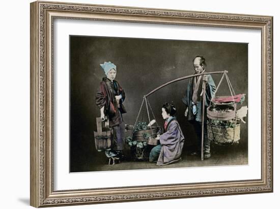 Vegetable Pedlar, Japan, 1882-Felice Beato-Framed Giclee Print