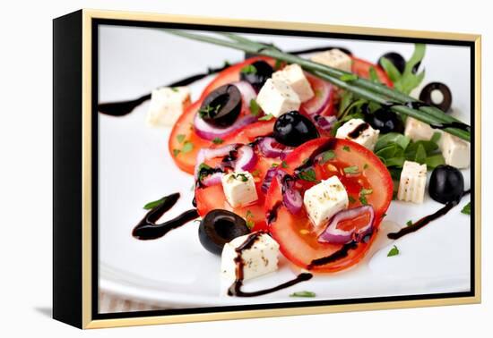 Vegetable Salad with Feta Cheese-Gresei-Framed Premier Image Canvas