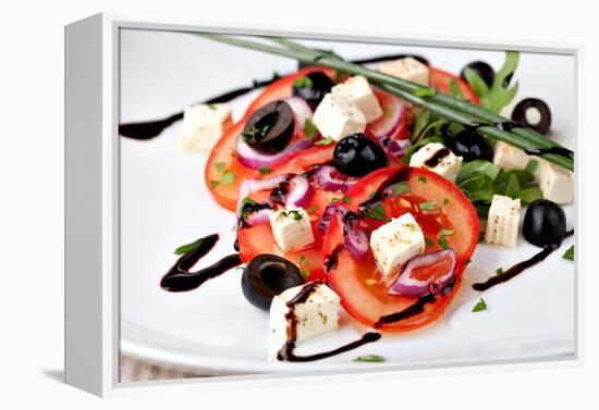 Vegetable Salad with Feta Cheese-Gresei-Framed Premier Image Canvas