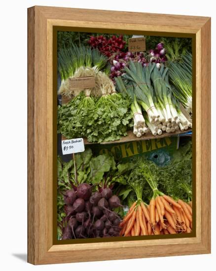 Vegetable Stall at Saturday Market, Salamanca Place, Hobart, Tasmania, Australia-David Wall-Framed Premier Image Canvas