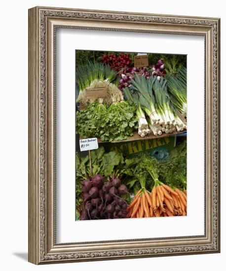 Vegetable Stall at Saturday Market, Salamanca Place, Hobart, Tasmania, Australia-David Wall-Framed Photographic Print