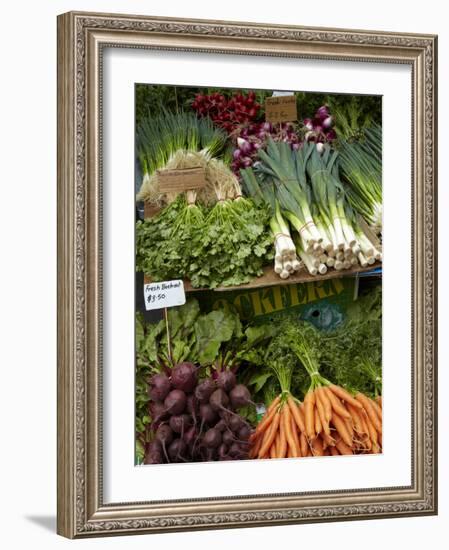 Vegetable Stall at Saturday Market, Salamanca Place, Hobart, Tasmania, Australia-David Wall-Framed Photographic Print