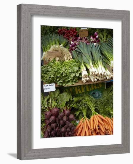 Vegetable Stall at Saturday Market, Salamanca Place, Hobart, Tasmania, Australia-David Wall-Framed Photographic Print