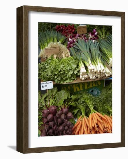 Vegetable Stall at Saturday Market, Salamanca Place, Hobart, Tasmania, Australia-David Wall-Framed Photographic Print