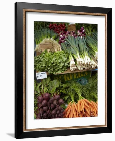 Vegetable Stall at Saturday Market, Salamanca Place, Hobart, Tasmania, Australia-David Wall-Framed Photographic Print