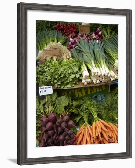 Vegetable Stall at Saturday Market, Salamanca Place, Hobart, Tasmania, Australia-David Wall-Framed Photographic Print