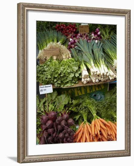 Vegetable Stall at Saturday Market, Salamanca Place, Hobart, Tasmania, Australia-David Wall-Framed Photographic Print