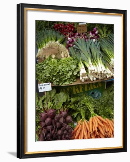 Vegetable Stall at Saturday Market, Salamanca Place, Hobart, Tasmania, Australia-David Wall-Framed Photographic Print