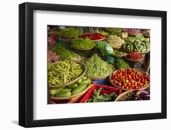 Vegetable stall, Dong Ba Market, Hue, Thua Thien-Hue Province, Vietnam-David Wall-Framed Photographic Print