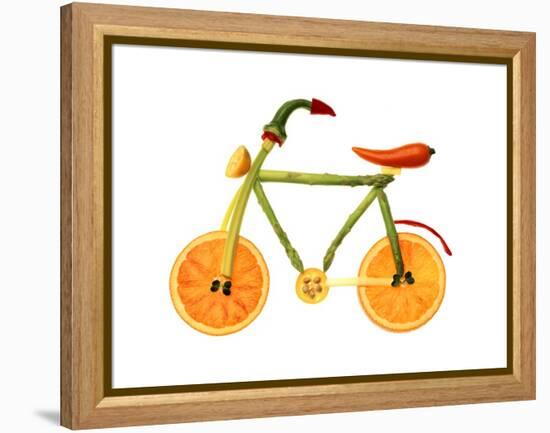 Vegetables and Fruit Forming the Shape of a Bicycle-Luzia Ellert-Framed Premier Image Canvas