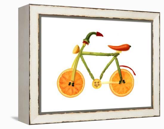 Vegetables and Fruit Forming the Shape of a Bicycle-Luzia Ellert-Framed Premier Image Canvas