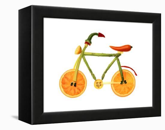 Vegetables and Fruit Forming the Shape of a Bicycle-Luzia Ellert-Framed Premier Image Canvas