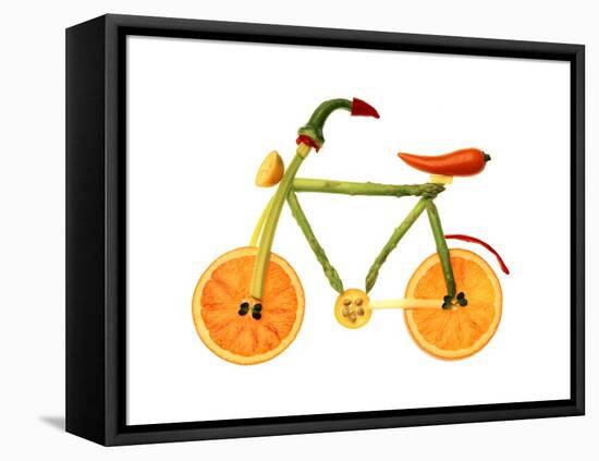Vegetables and Fruit Forming the Shape of a Bicycle-Luzia Ellert-Framed Premier Image Canvas