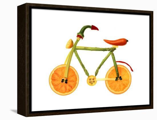 Vegetables and Fruit Forming the Shape of a Bicycle-Luzia Ellert-Framed Premier Image Canvas