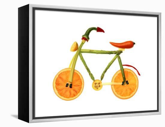 Vegetables and Fruit Forming the Shape of a Bicycle-Luzia Ellert-Framed Premier Image Canvas