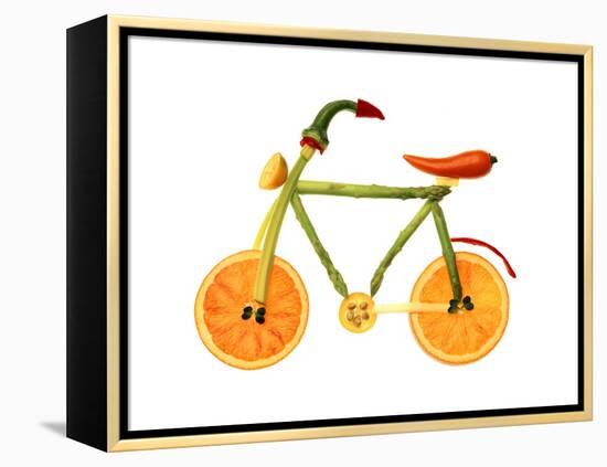 Vegetables and Fruit Forming the Shape of a Bicycle-Luzia Ellert-Framed Premier Image Canvas