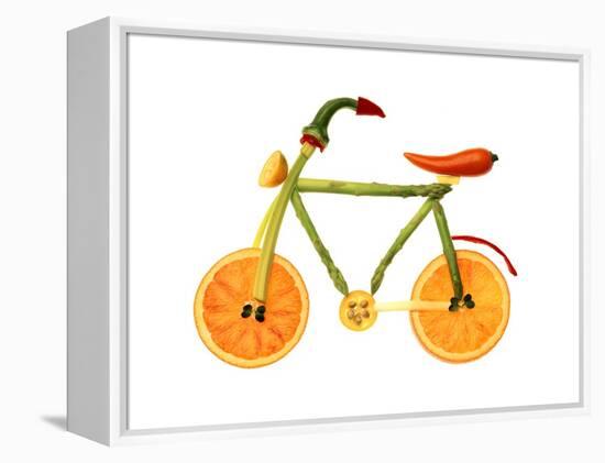 Vegetables and Fruit Forming the Shape of a Bicycle-Luzia Ellert-Framed Premier Image Canvas