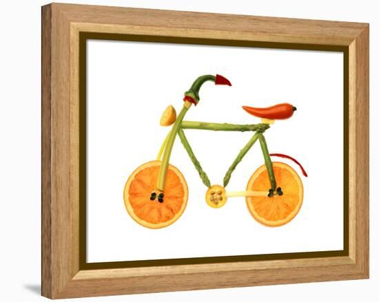 Vegetables and Fruit Forming the Shape of a Bicycle-Luzia Ellert-Framed Premier Image Canvas