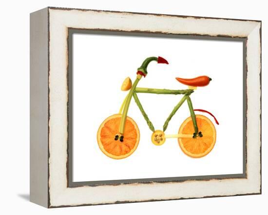 Vegetables and Fruit Forming the Shape of a Bicycle-Luzia Ellert-Framed Premier Image Canvas