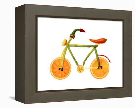 Vegetables and Fruit Forming the Shape of a Bicycle-Luzia Ellert-Framed Premier Image Canvas