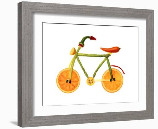 Vegetables and Fruit Forming the Shape of a Bicycle-Luzia Ellert-Framed Photographic Print