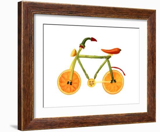 Vegetables and Fruit Forming the Shape of a Bicycle-Luzia Ellert-Framed Photographic Print