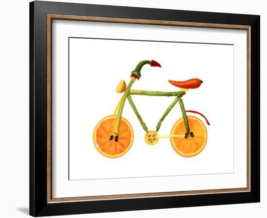 Vegetables and Fruit Forming the Shape of a Bicycle-Luzia Ellert-Framed Photographic Print