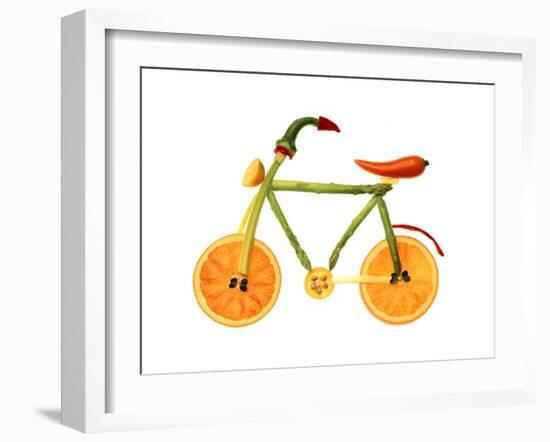 Vegetables and Fruit Forming the Shape of a Bicycle-Luzia Ellert-Framed Photographic Print