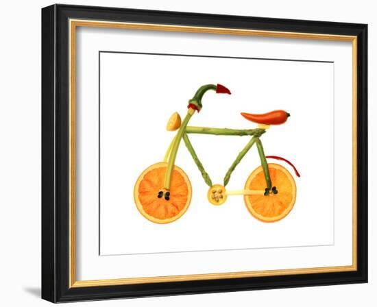 Vegetables and Fruit Forming the Shape of a Bicycle-Luzia Ellert-Framed Photographic Print