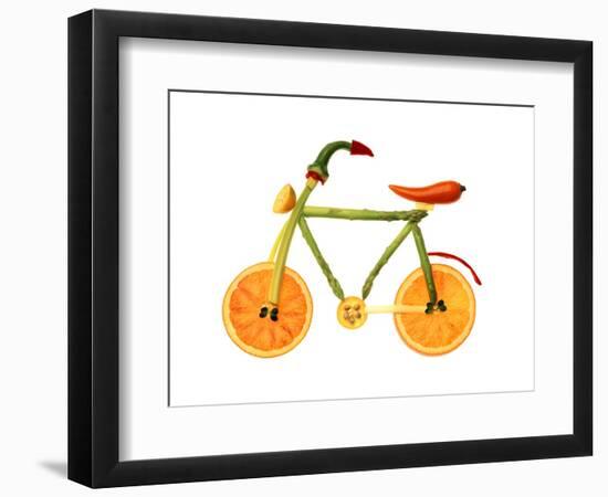 Vegetables and Fruit Forming the Shape of a Bicycle-Luzia Ellert-Framed Photographic Print